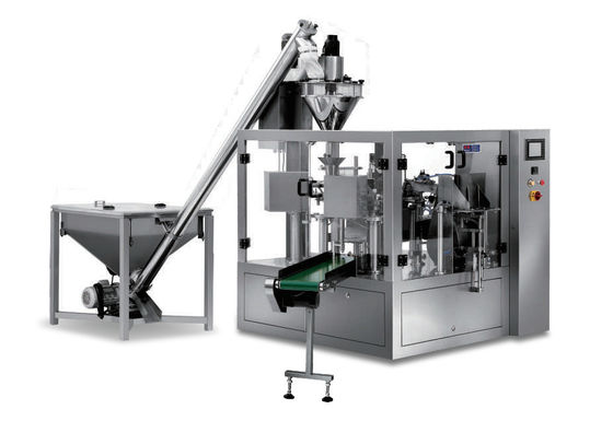 रोटरी प्रेमाडे वर्टिकल पाउडर पैकिंग मशीन जिपलॉक डोयपैक मिल्क पाउडर